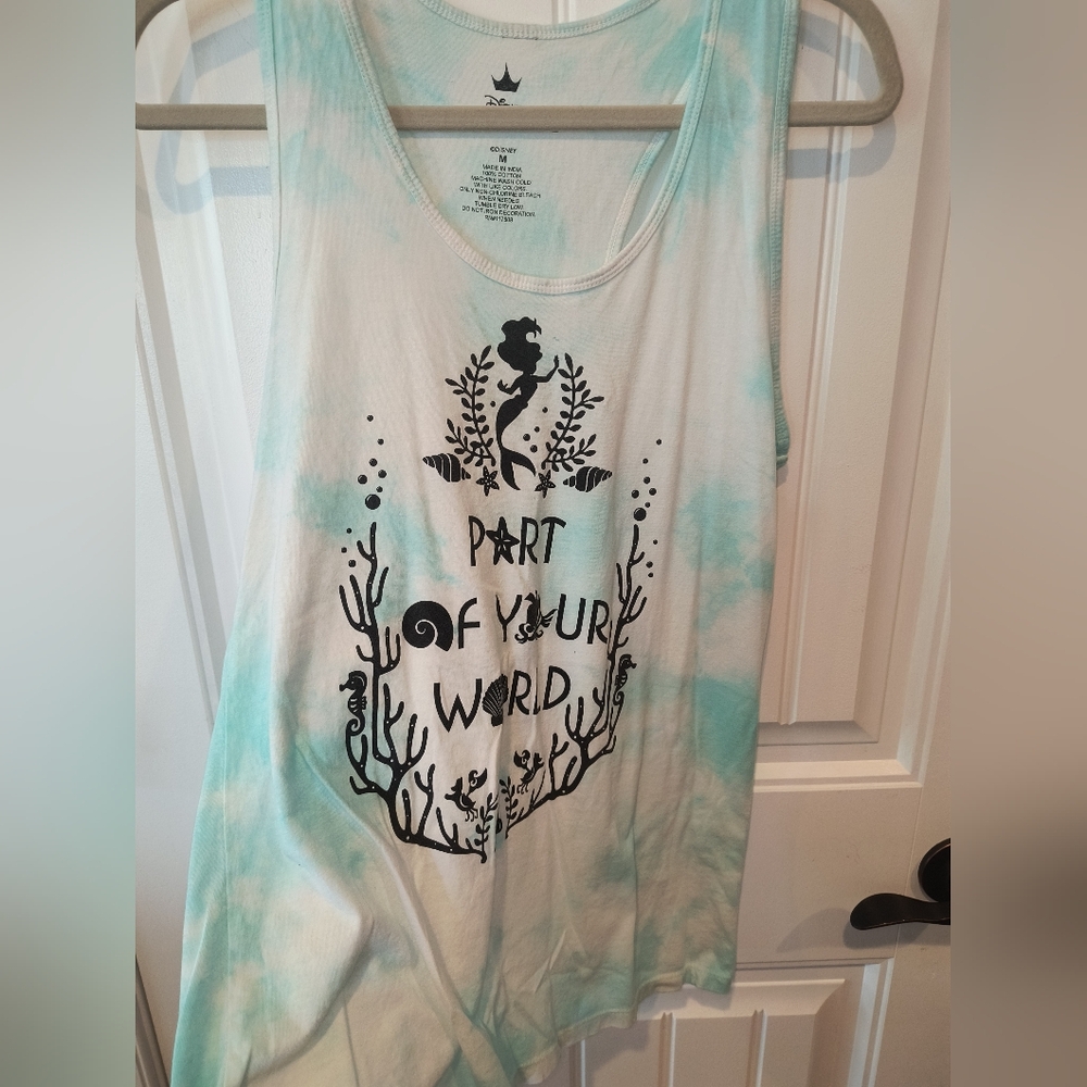 Ariel Themed Tank Top in Blue and White